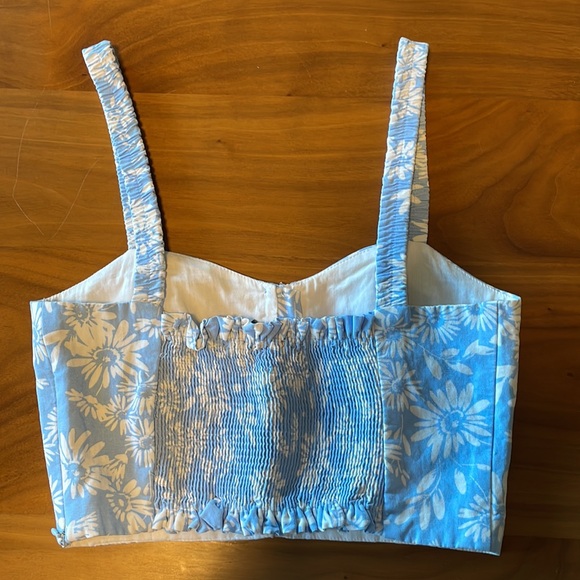 Blue Corset Crop Top - Picture 2 of 4